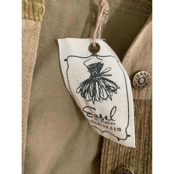 Easel - khaki / corduroy oversized jean jacket - women's size small - Picture 2 of 6